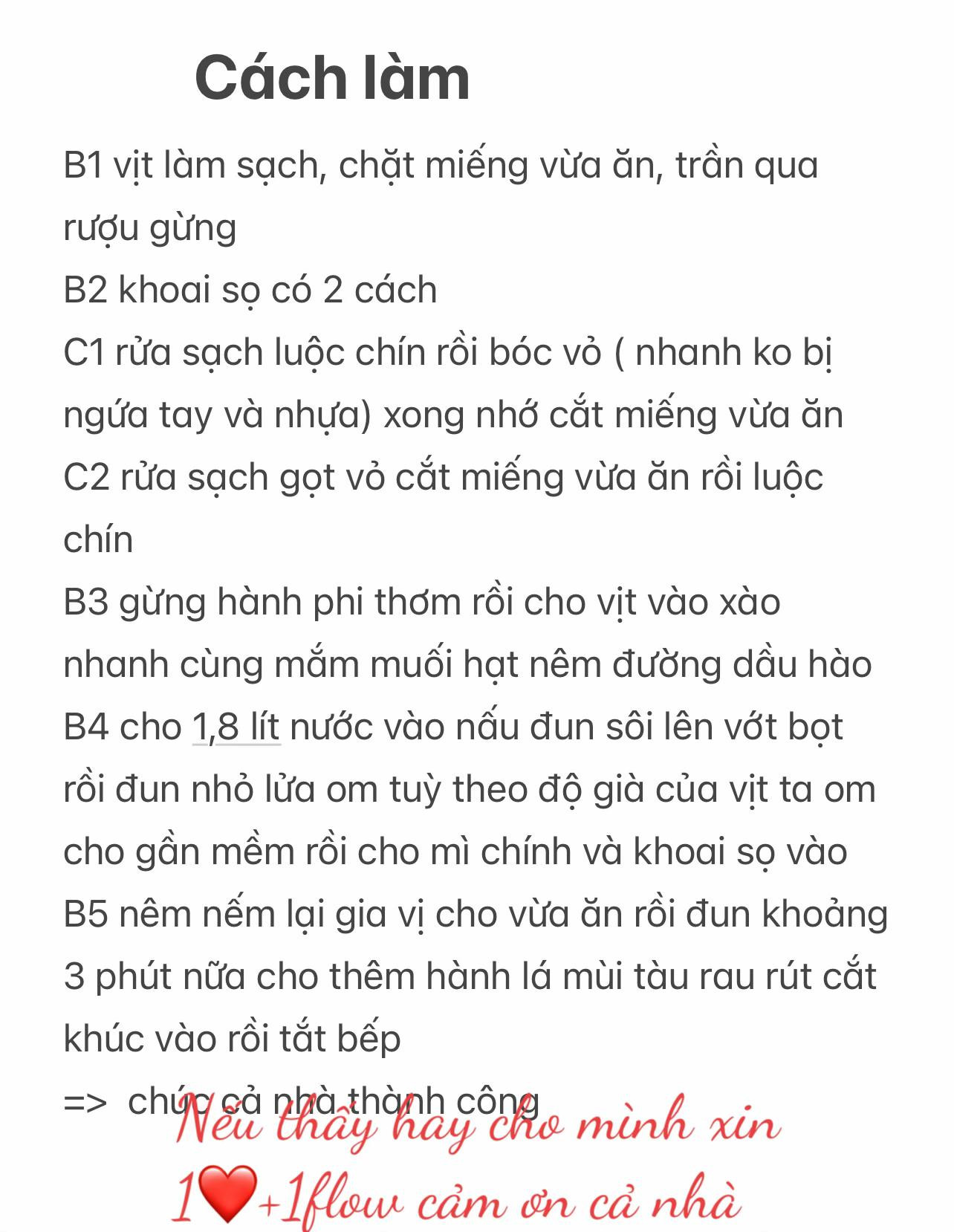 công thức làm món vịt om khoai sọ