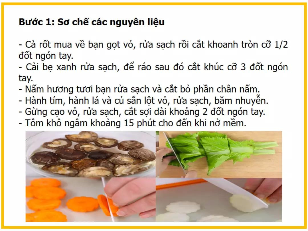 công thức làm nấm hương nhồi giò sống.