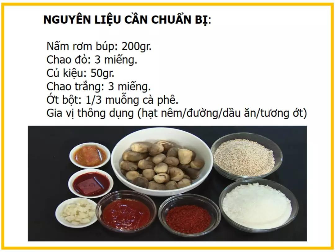 công thức làm nấm rơm kho chao