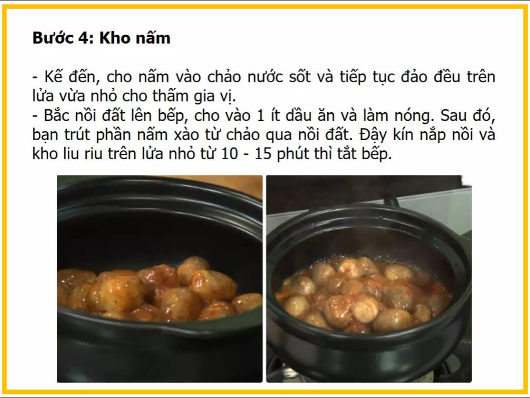 công thức làm nấm rơm kho chao