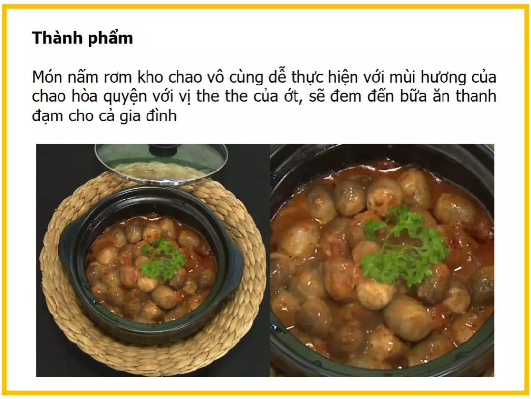 công thức làm nấm rơm kho chao