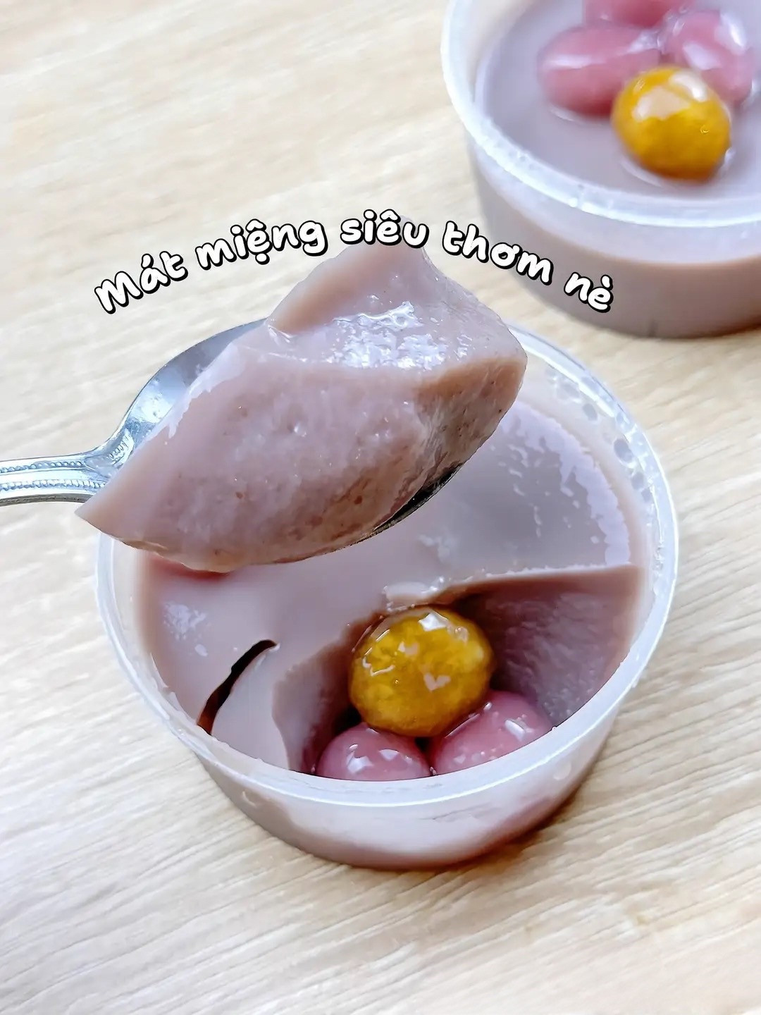 công thức làm pudding trà sữa đóng chai mix khoai môn.