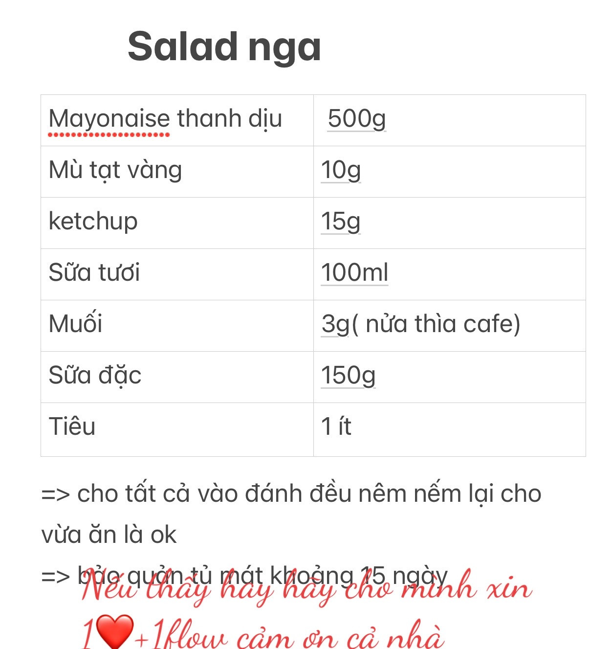 Công thức làm salad nga