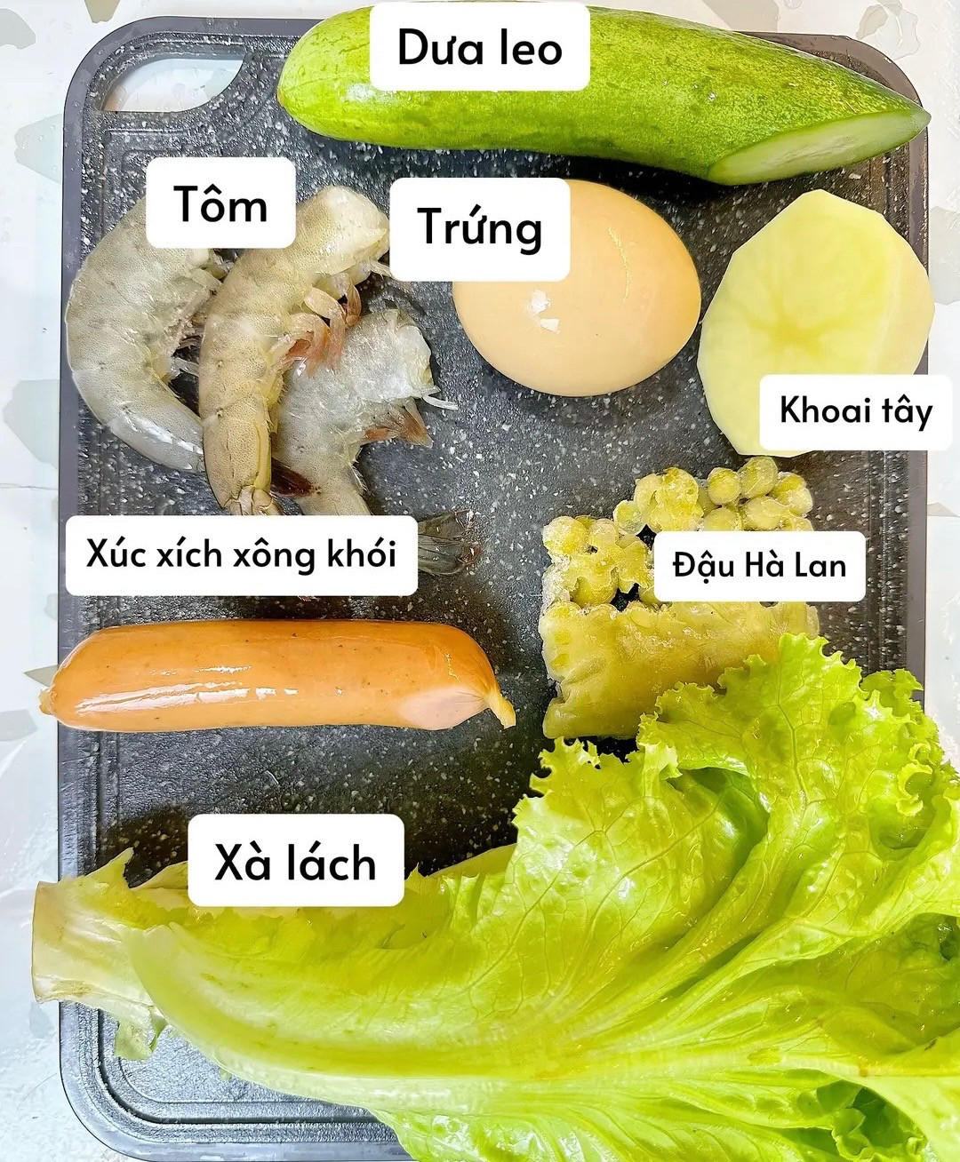 công thức làm Salad trứng tôm giảm cân