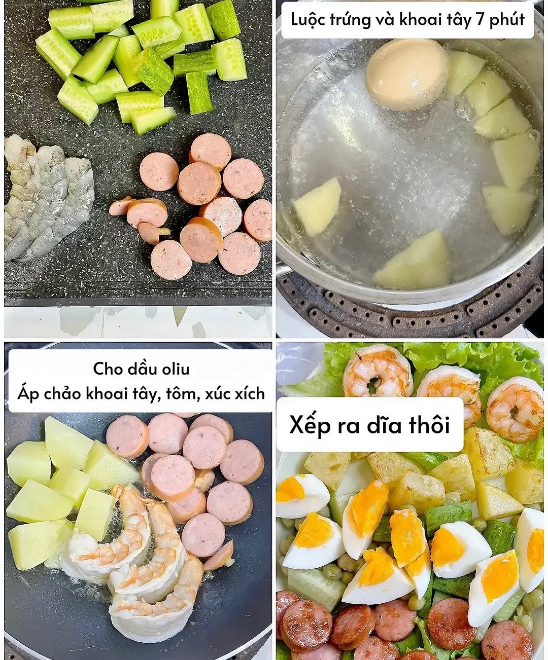 công thức làm Salad trứng tôm giảm cân