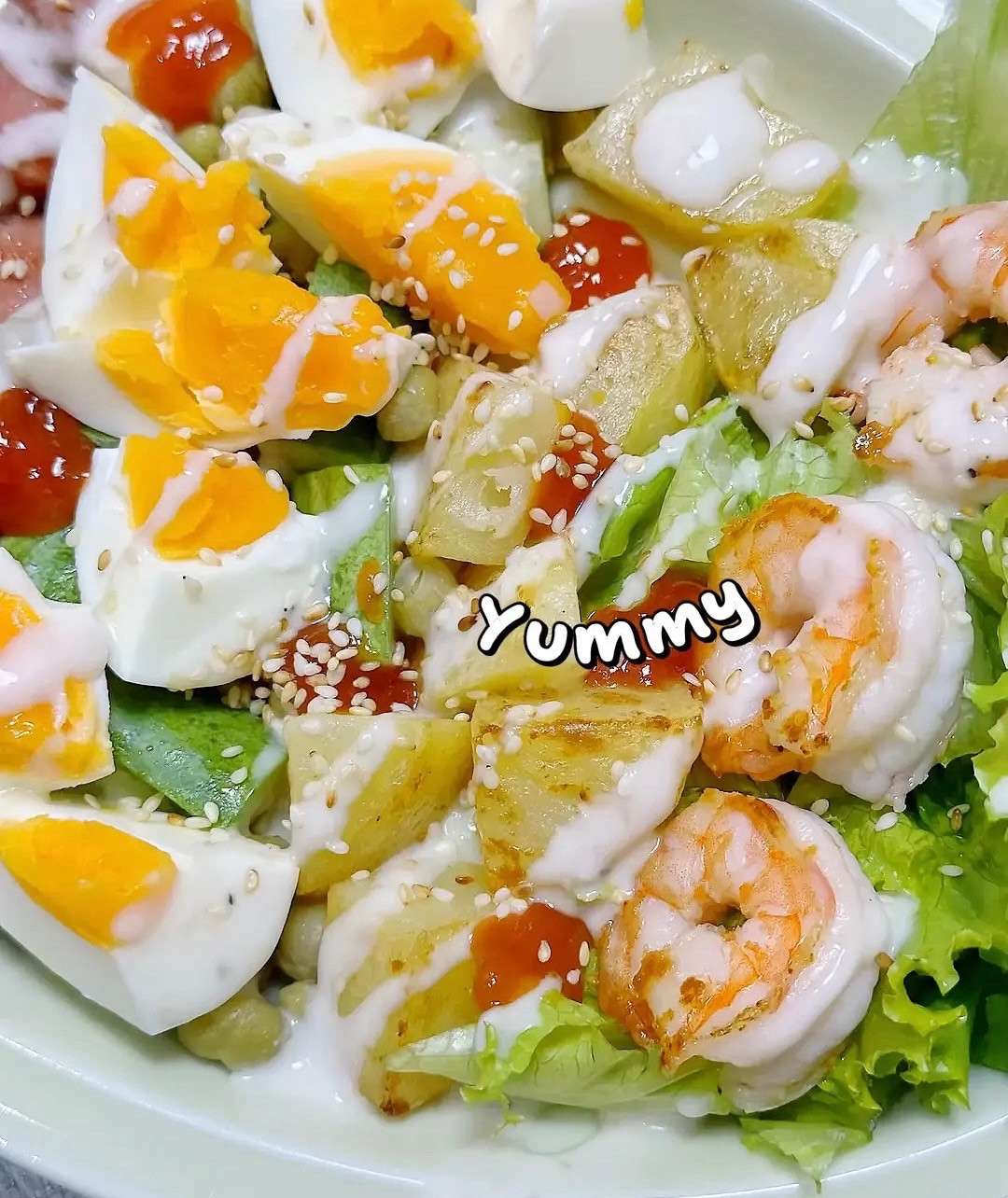 công thức làm Salad trứng tôm giảm cân