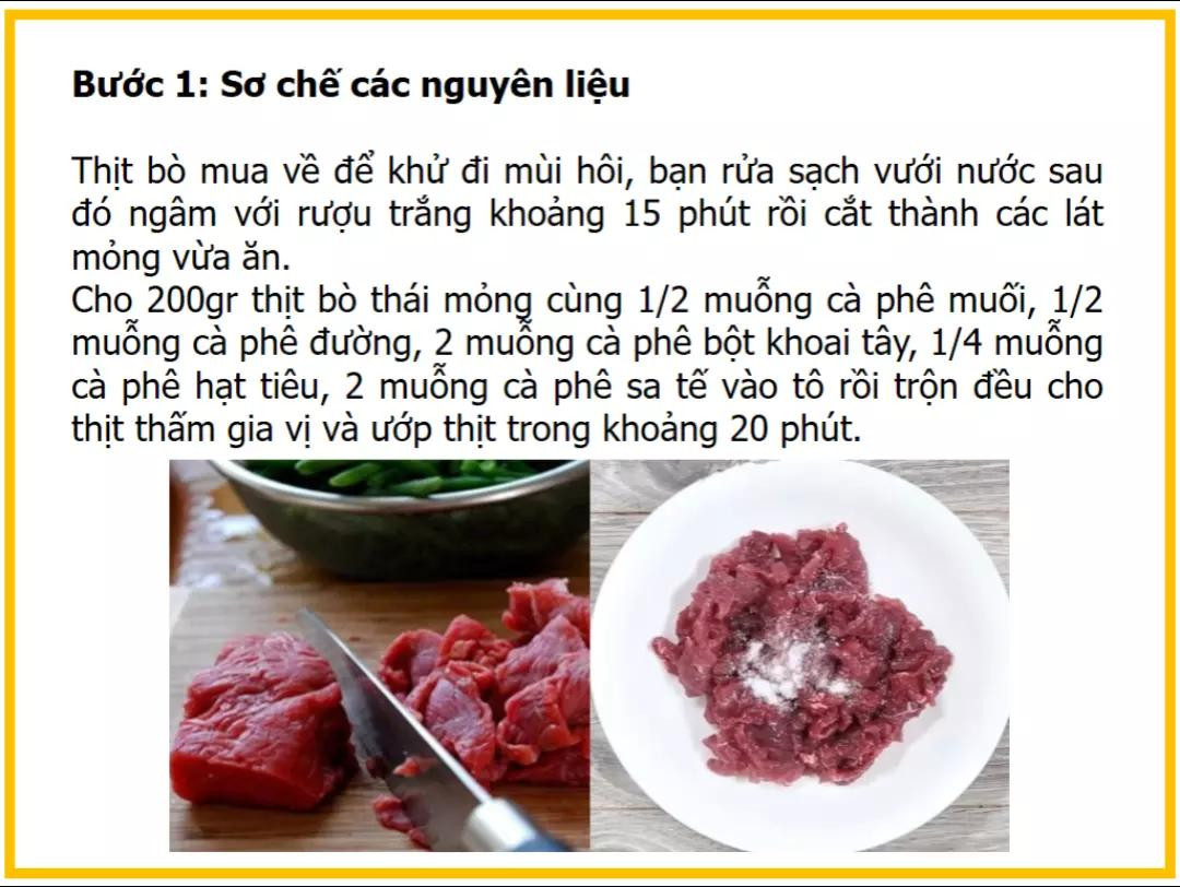 Công thức làm thịt bò xào nấm kim châm