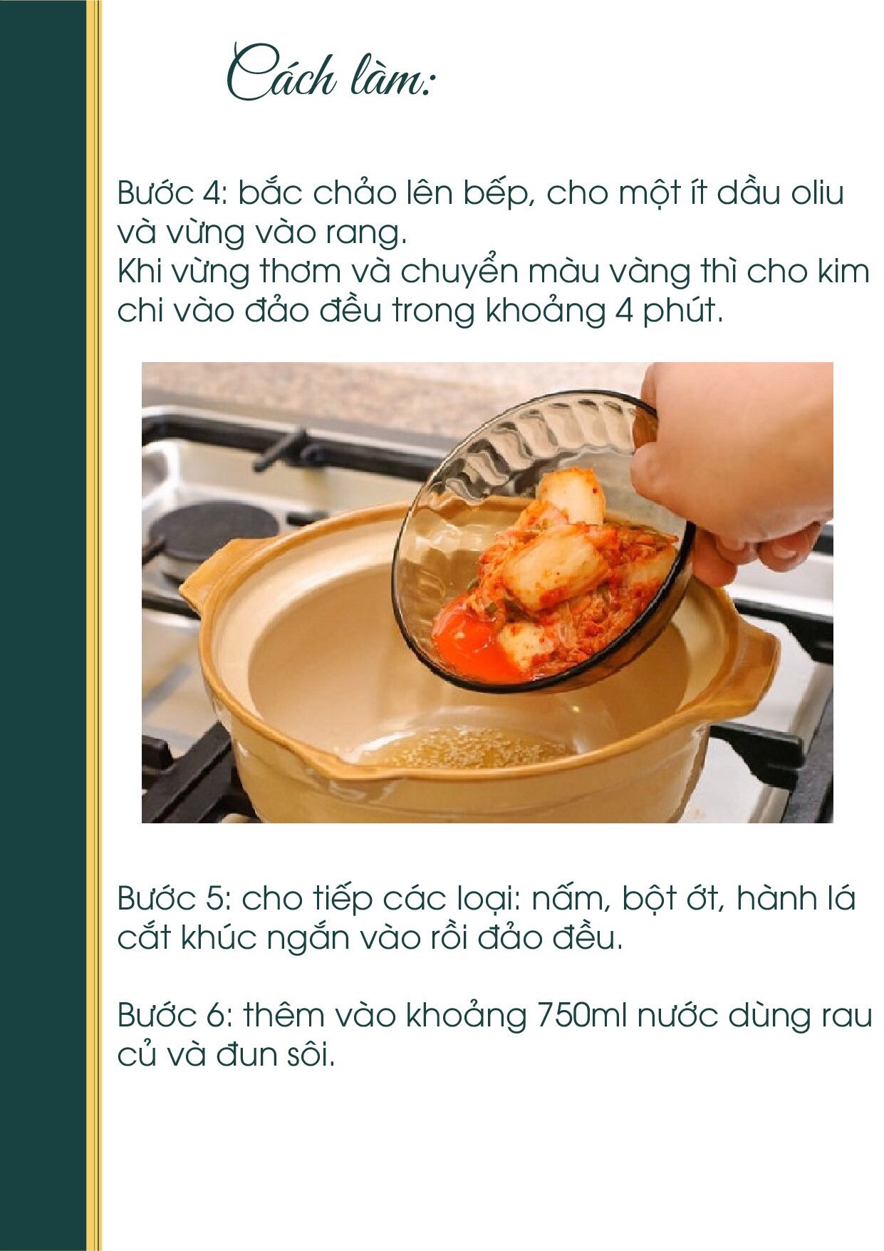 công thức nấu ăn chay, món canh kim chi chay