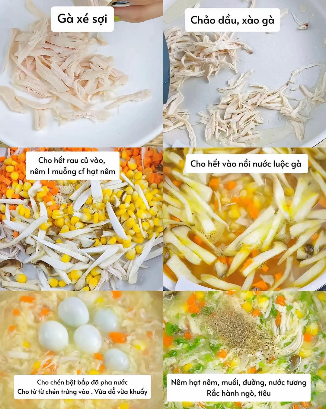 công thúc nấu soup gà nấm