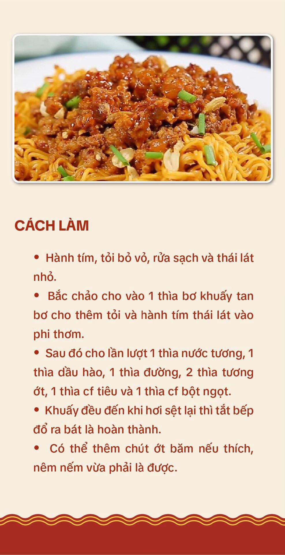 Công thức sốt trộn mì đơn giản siêu dính