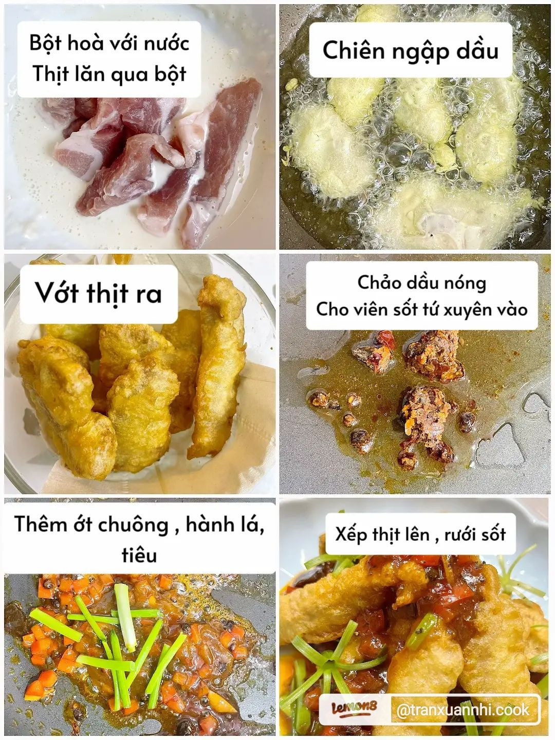 công thức thịt heo chiên xù tứ xuyên