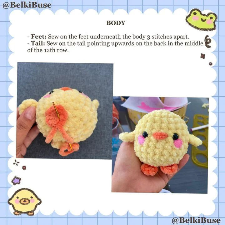 🐥 Crochet pattern for a duck wearing a frog hat