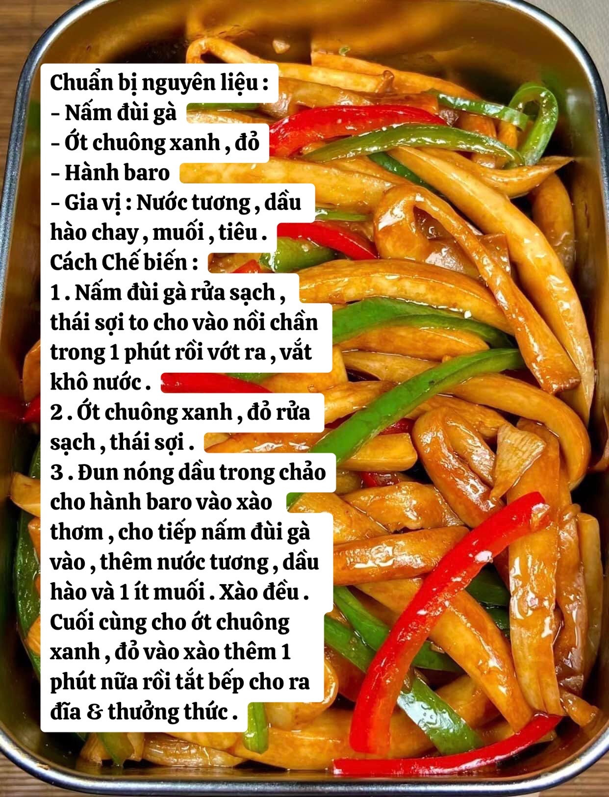 Đùi gà xào ớt chuông.