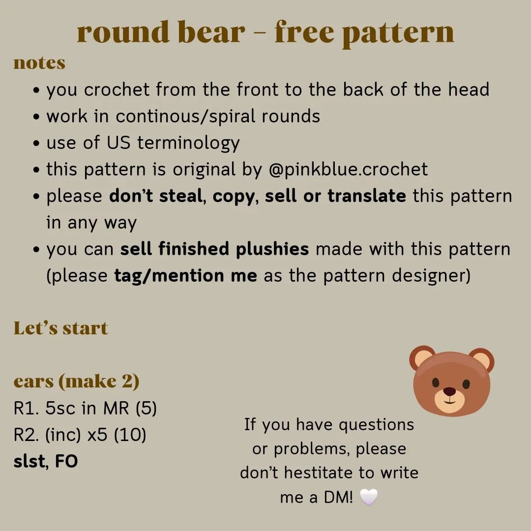 ground bear free pattern
