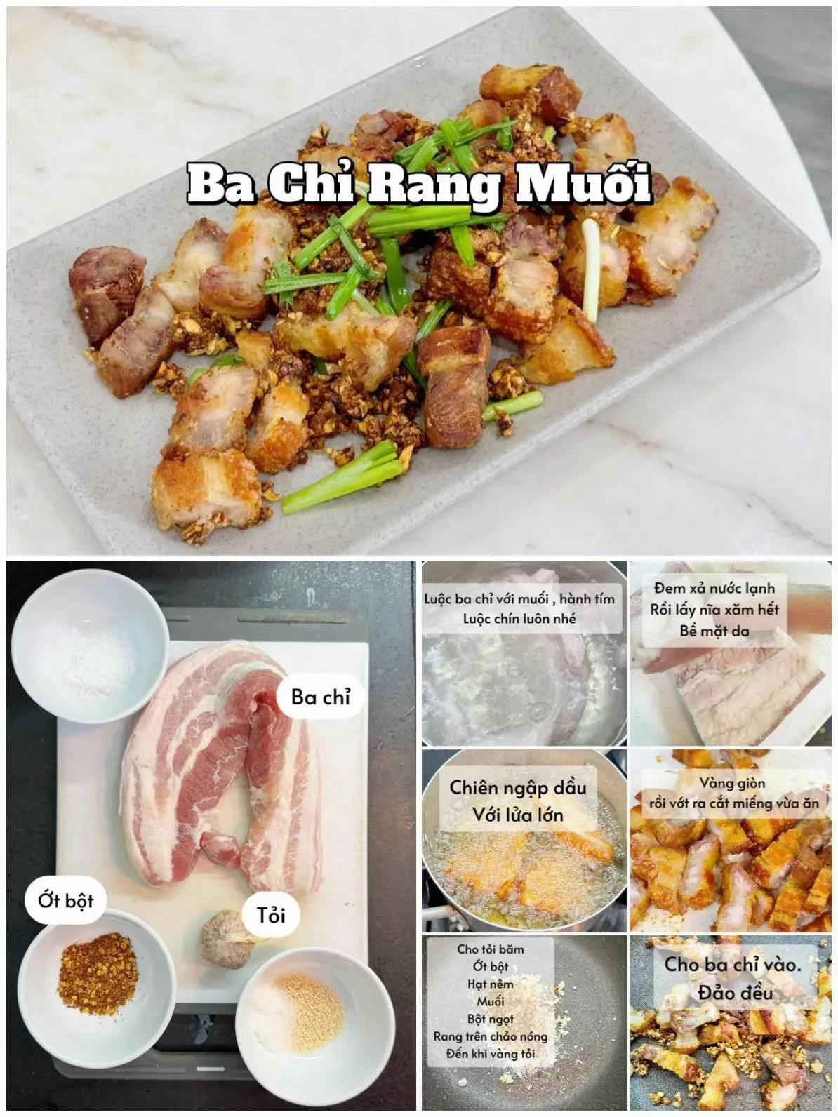 khổ qua xào trứng, canh măng khô, ba chỉ rang muối