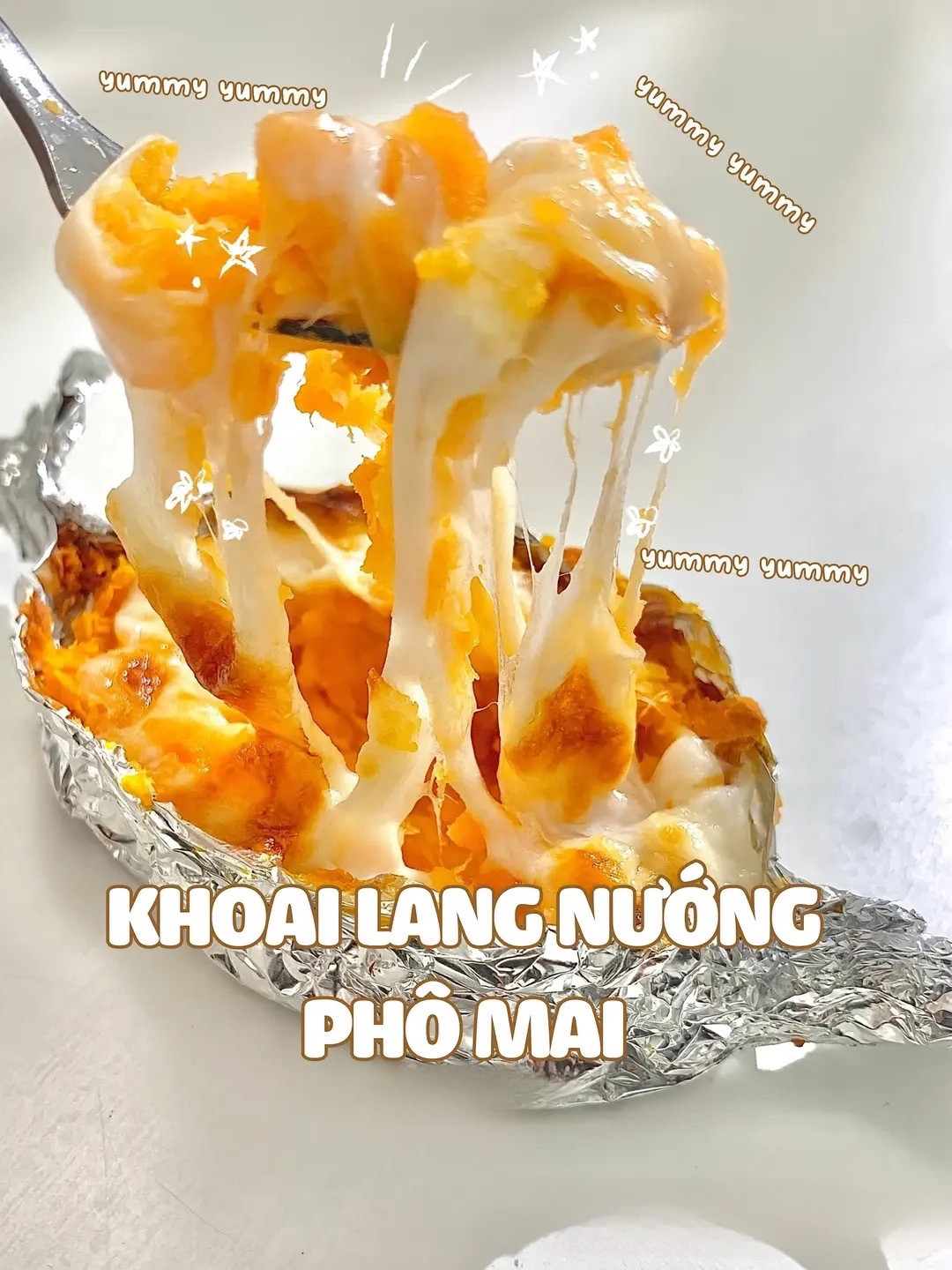 Khoai lang nướng phô mai siêu cuốn siêu dính