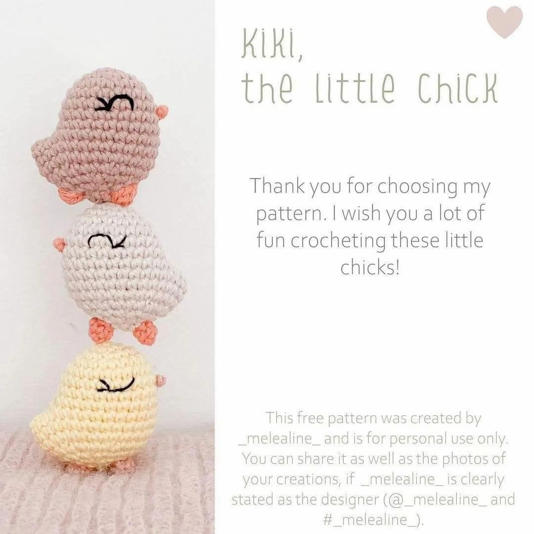 Kiki the little chick crochet pattern