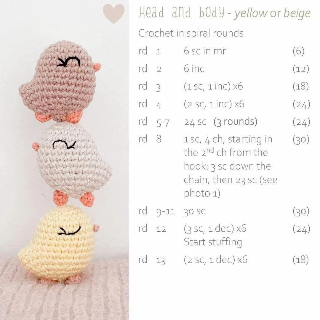 Kiki the little chick crochet pattern