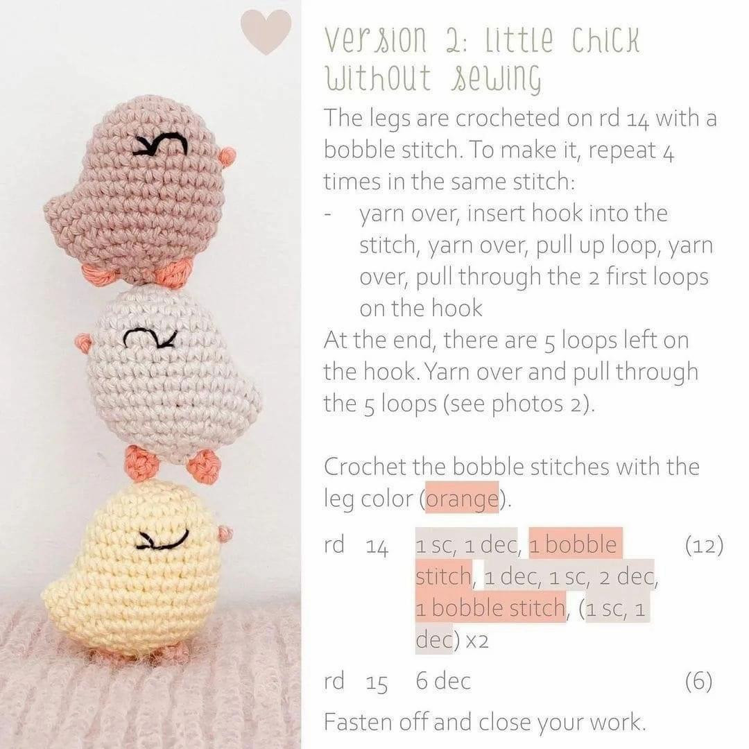 Kiki the little chick crochet pattern