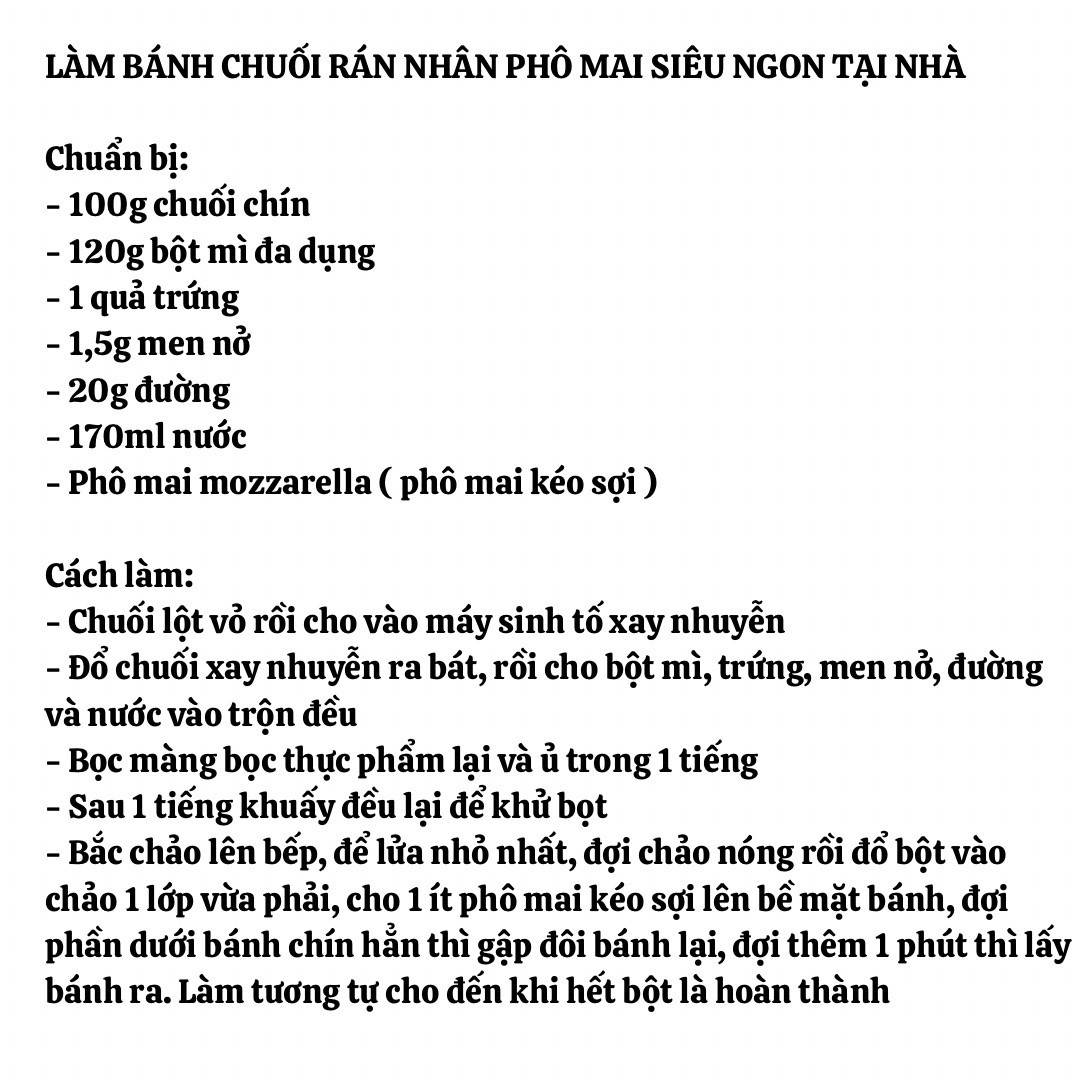 làm bánh chuối rán nhân phô mai siêu ngon tại nhà.