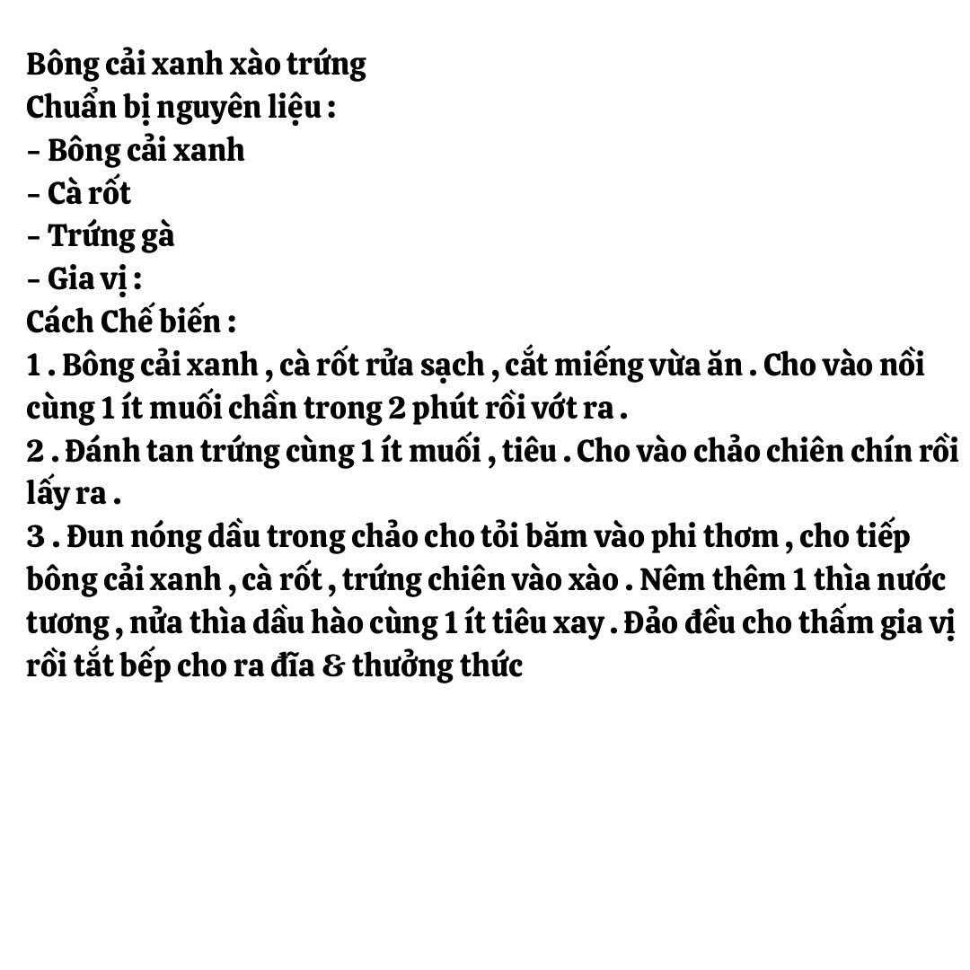 mướp xào trứng, đậu bắp xào trứng, nấm kim châm xào trứng, súp lơ xào trứng, bông cải xanh xào trứng, nấm xào trứng