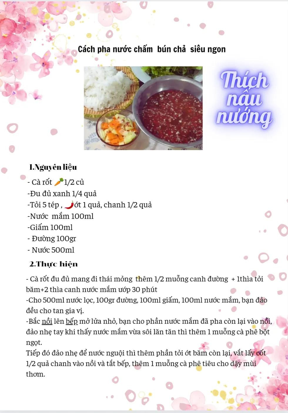 Nước chấm nem chuẩn vị bắc, cách pha nước chấm bún chả siêu ngon, cách pha nước chấm phở cuốn ngon như ngoài hàng.