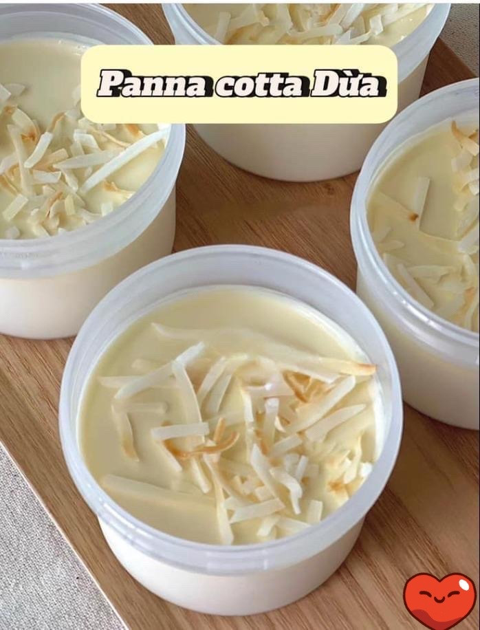 panna cotta hoa lài, panna cotta dừa, panna cotta matcha, panna cotta socola, panna cotta bí đỏ, panna cotta caramel