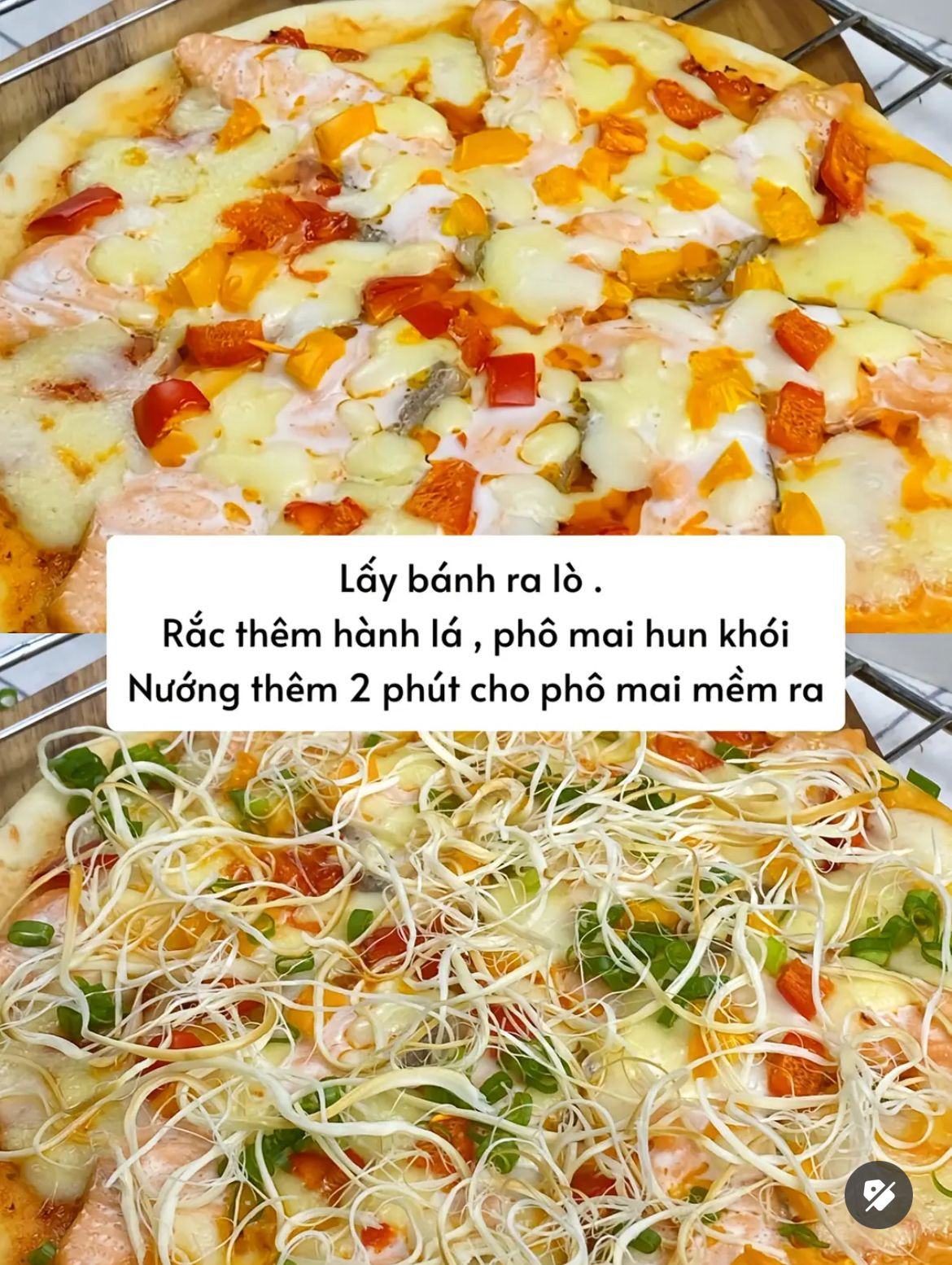 Pizza cá hồi phô mai hun khói ngon chấn động