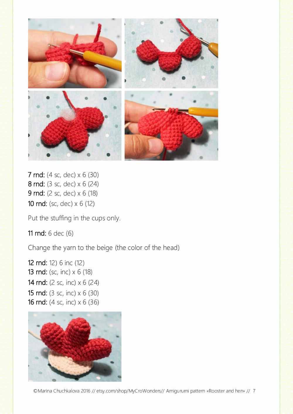 rooster and hen amigurumi pattern