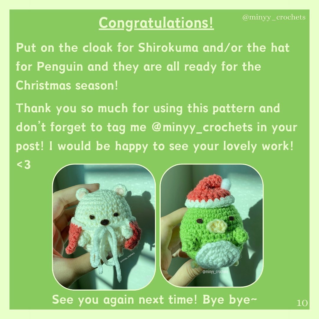 2 in 1 free Crochet pattern bear and penguin wearing christmas hat