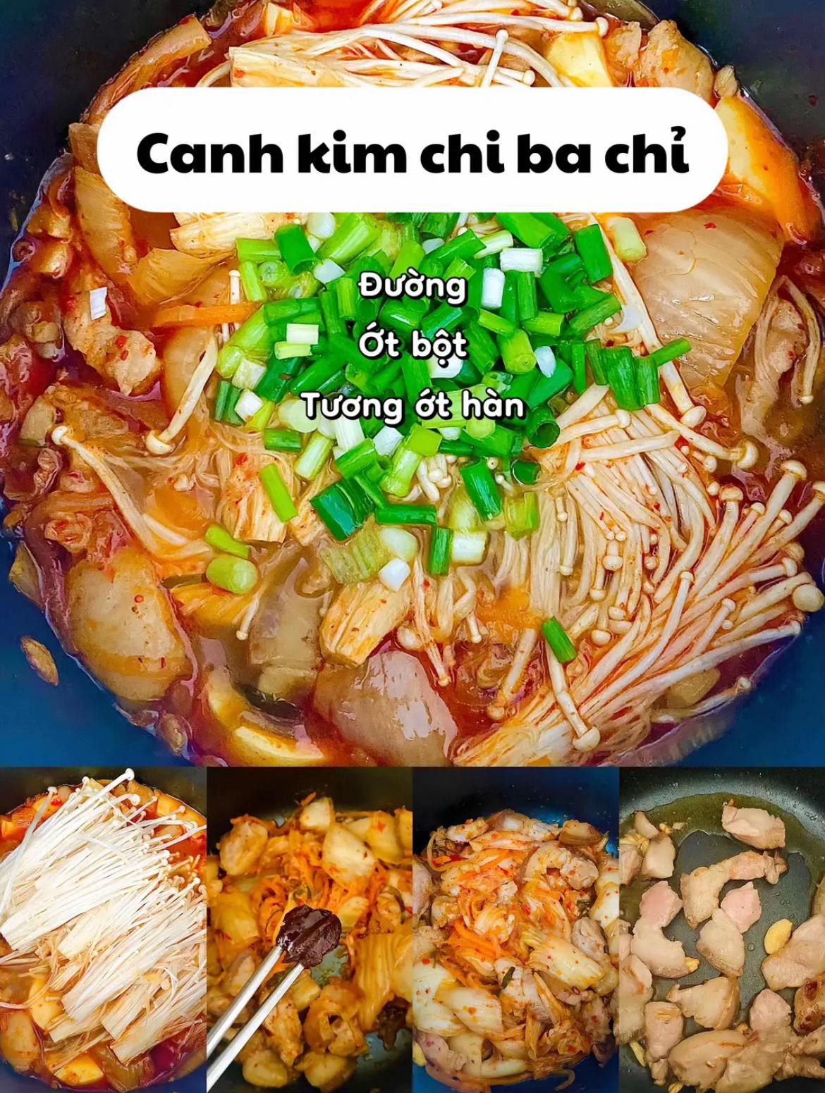 4 món hao cơm thịt ba chỉ càng ăn càng mê, ba chỉ rang dừa, ba chỉ sốt cà chua, canh kim chi ba chỉ, ba chỉ rang riềng,