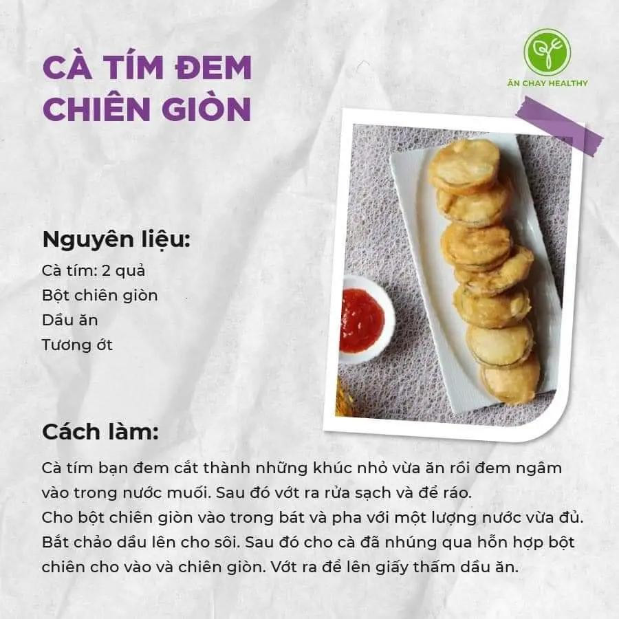 5 Cách Nấu Các Món Chay Từ Cà Tím Ngon, cà tím xào tỏi chay, cà tím hấp với nước tương, cà tím đem chiên giòn, cà tím nướng mỡ hành chay, cà tím xào chua ngọt