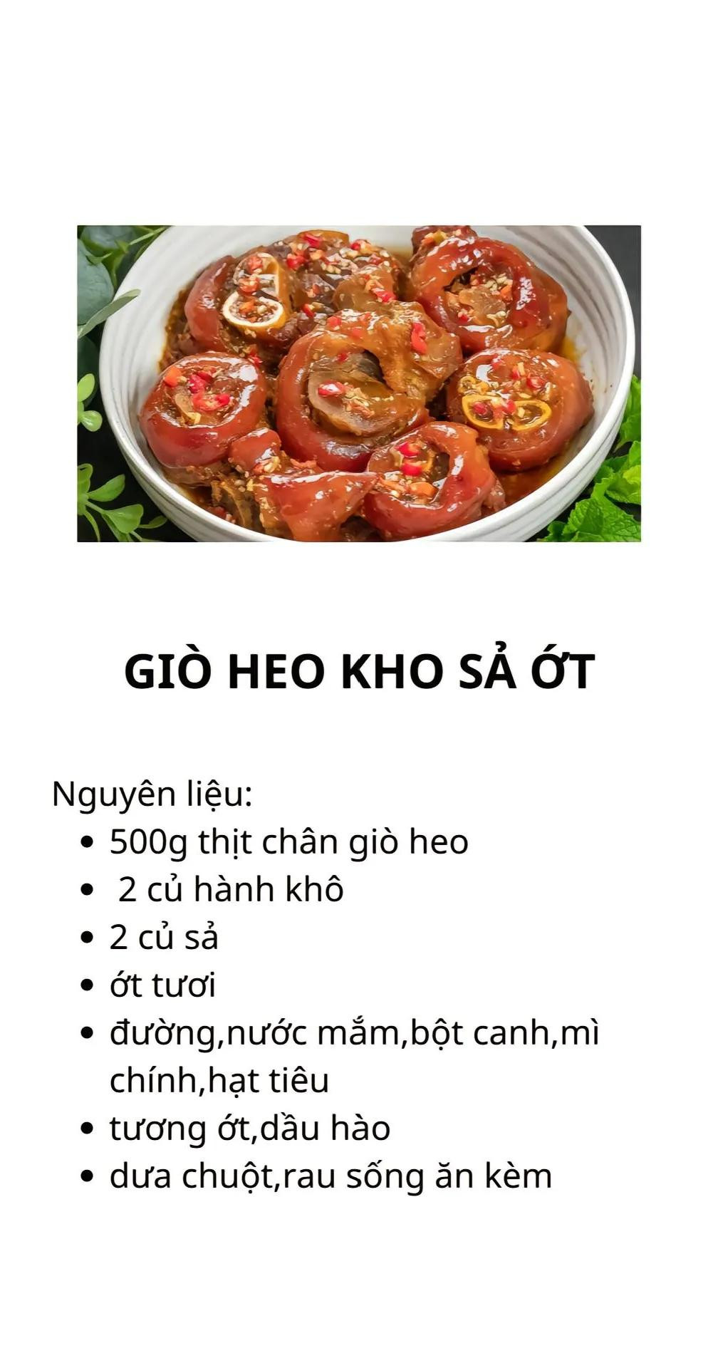 5 công thức món ngon chế biến từ thịt heo: xíu mại xốt cà chua, đậu hũ dòn thịt, giò heo kho sả ớt, sườn nướng mật ong, chả trứng,