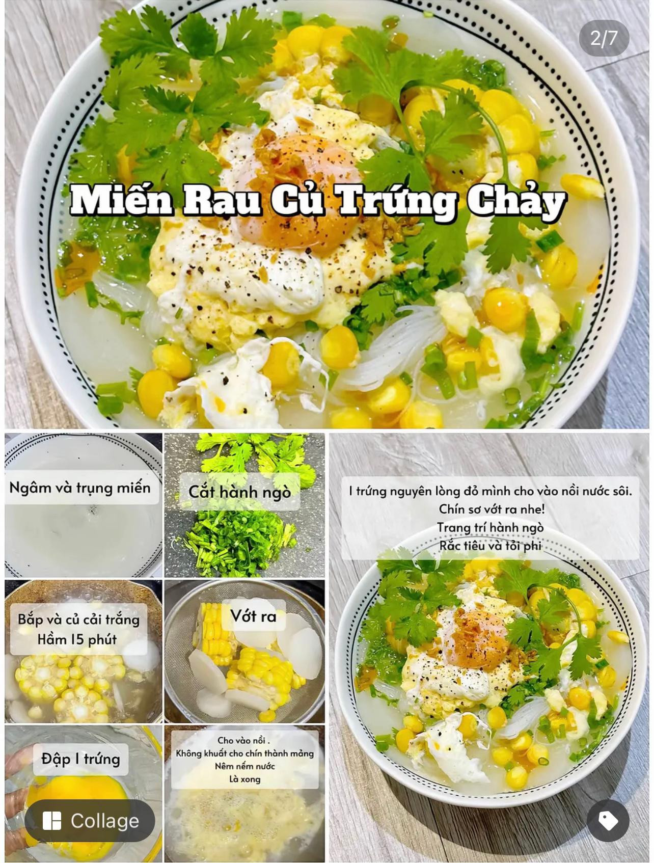 6 công thức miến, mì, nui, healty nhanh gọn dinh dưỡng không lo tăng cân: miến rau củ trứng chảy, mì trộn hàn quốc, mì thanh mát, miến trộn sườn nướng, nui trộn ức gà, miến trộn gà vòng.