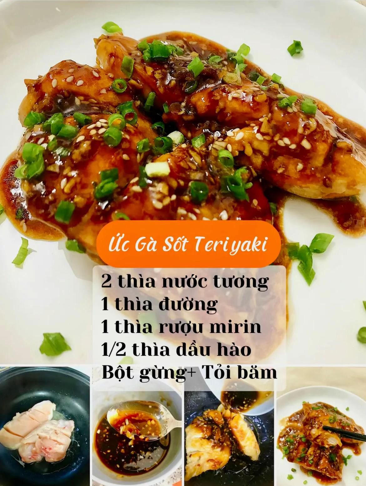 6 công thức sốt ức gà: ức gà sốt bơ bắp, ức gà sốt gochujang, ức gà sốt chua ngọt, ức gà sốt mắm tỏi, ức gà sốt tiêu đen, ức gà sốt teriyaki