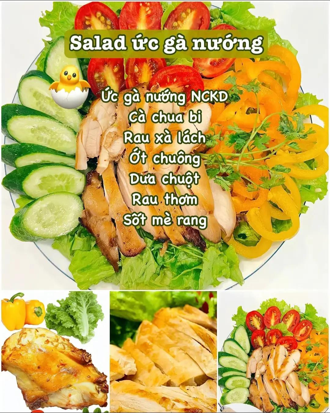 6 món ức gà ngon dinh dưỡng healthy, salad ức gà nướng, gà sốt chanh mật ong, ức gà ớt chuông, ức à xào nấm, salad gà sốt chanh dây, ức gà xào sả ớt