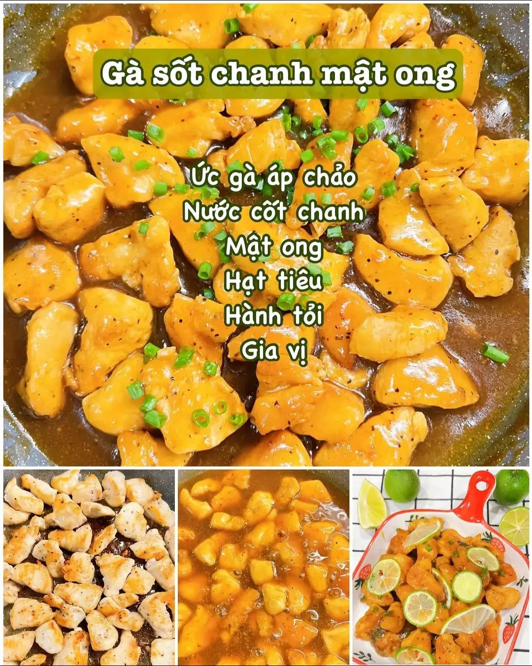 6 món ức gà ngon dinh dưỡng healthy, salad ức gà nướng, gà sốt chanh mật ong, ức gà ớt chuông, ức à xào nấm, salad gà sốt chanh dây, ức gà xào sả ớt