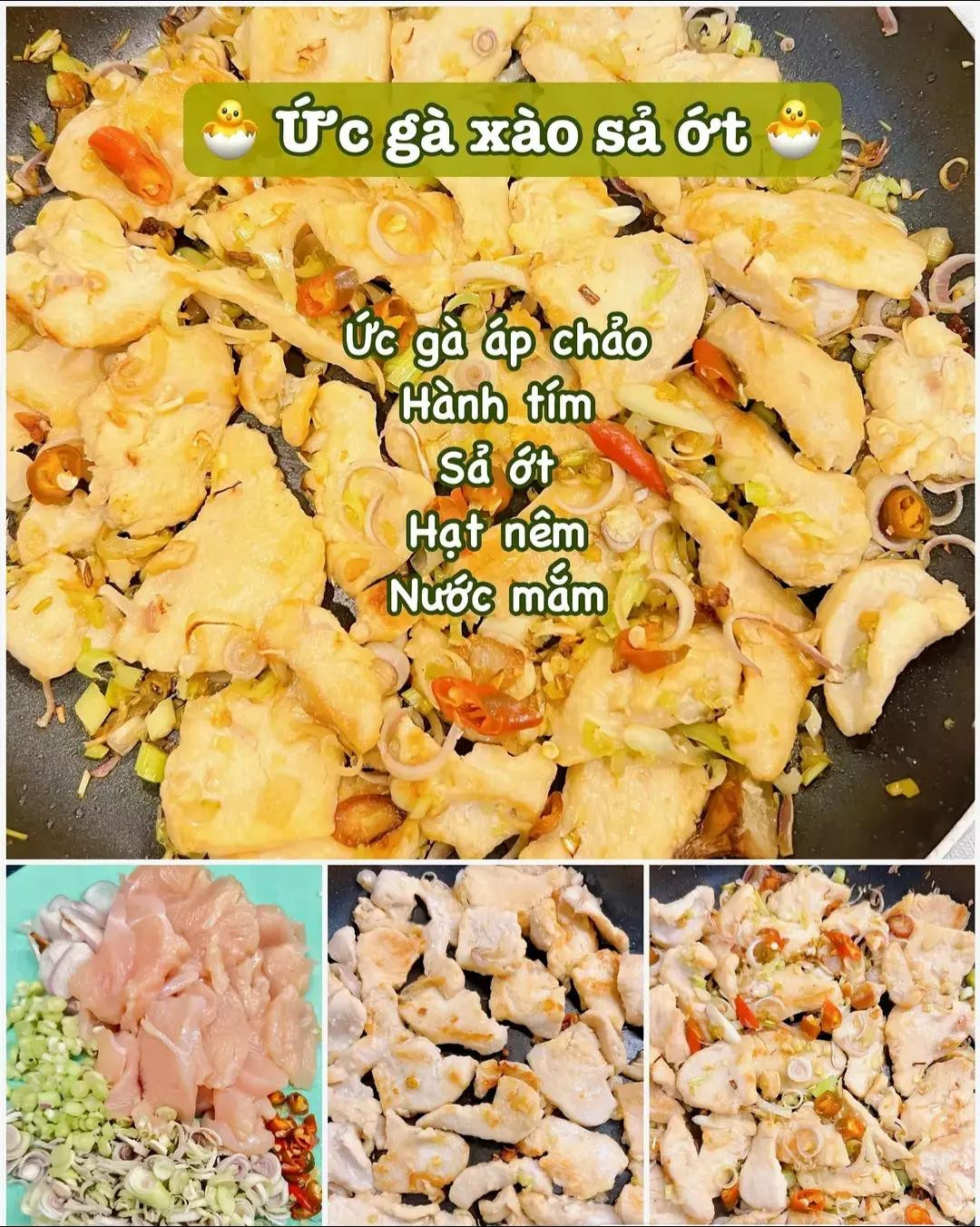 6 món ức gà ngon dinh dưỡng healthy, salad ức gà nướng, gà sốt chanh mật ong, ức gà ớt chuông, ức à xào nấm, salad gà sốt chanh dây, ức gà xào sả ớt