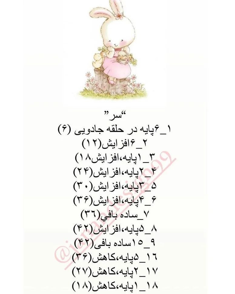 الگوی قلاب بافی خرگوش خاکستری