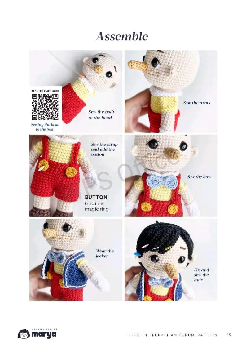 amigurumi pattern theo the puppet doll