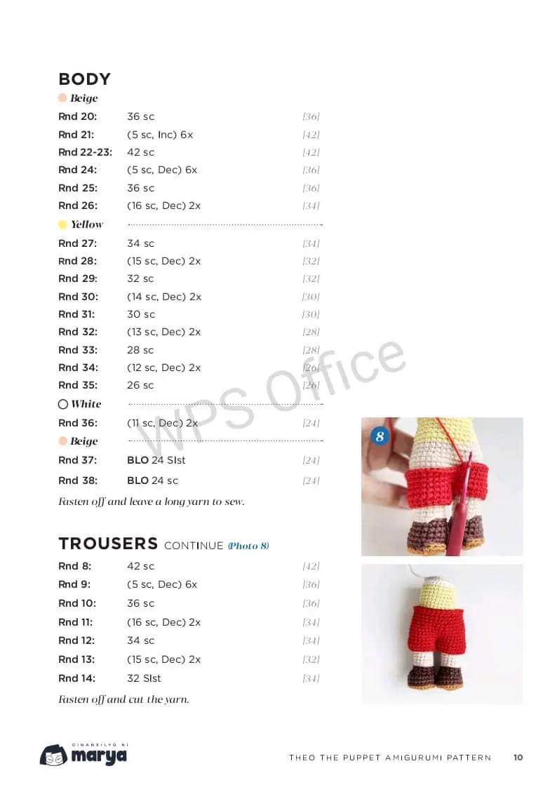 amigurumi pattern theo the puppet doll