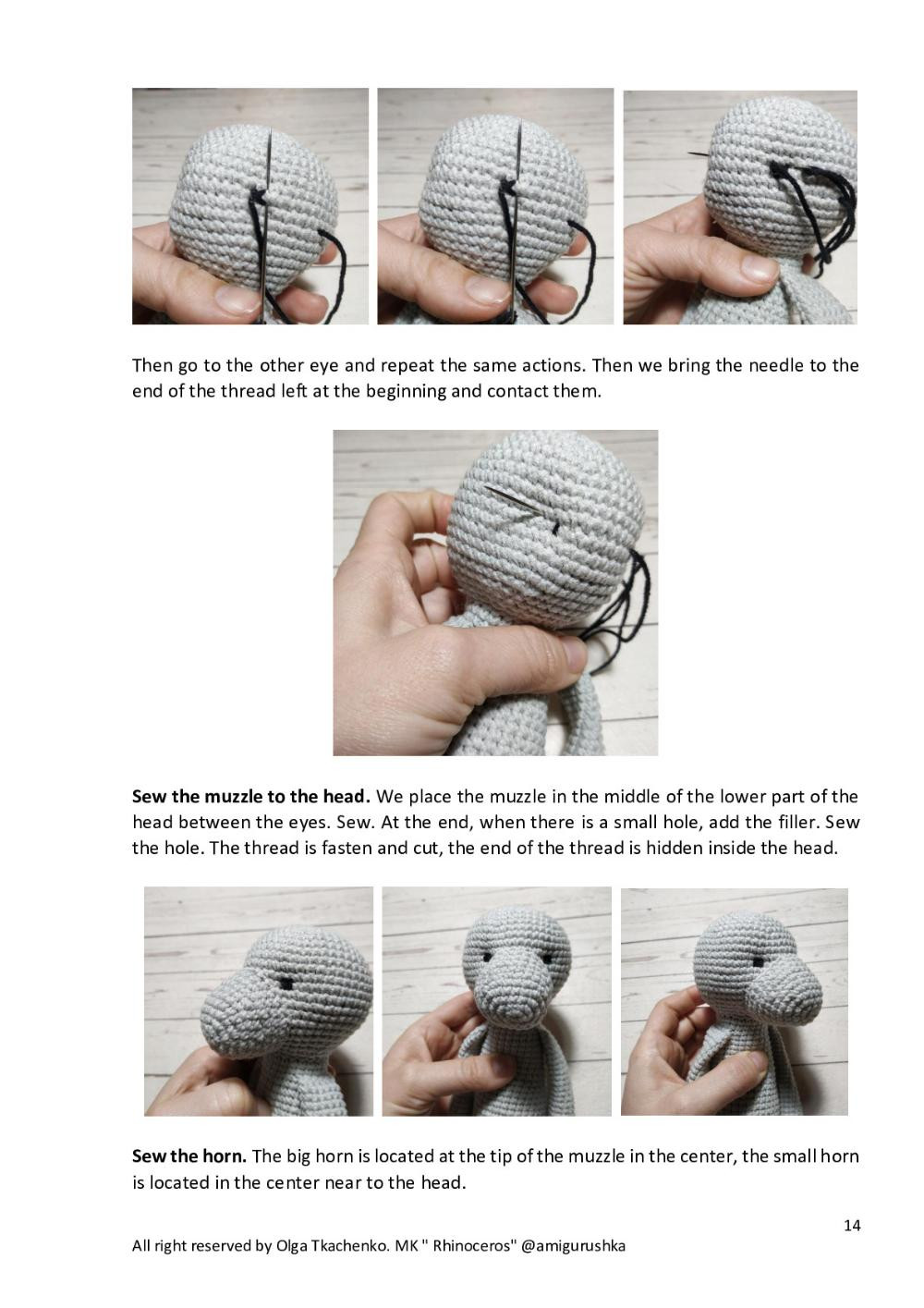 Amigurumi Toy «Rhinoceros» Master class – Crochet toy (с) 2020