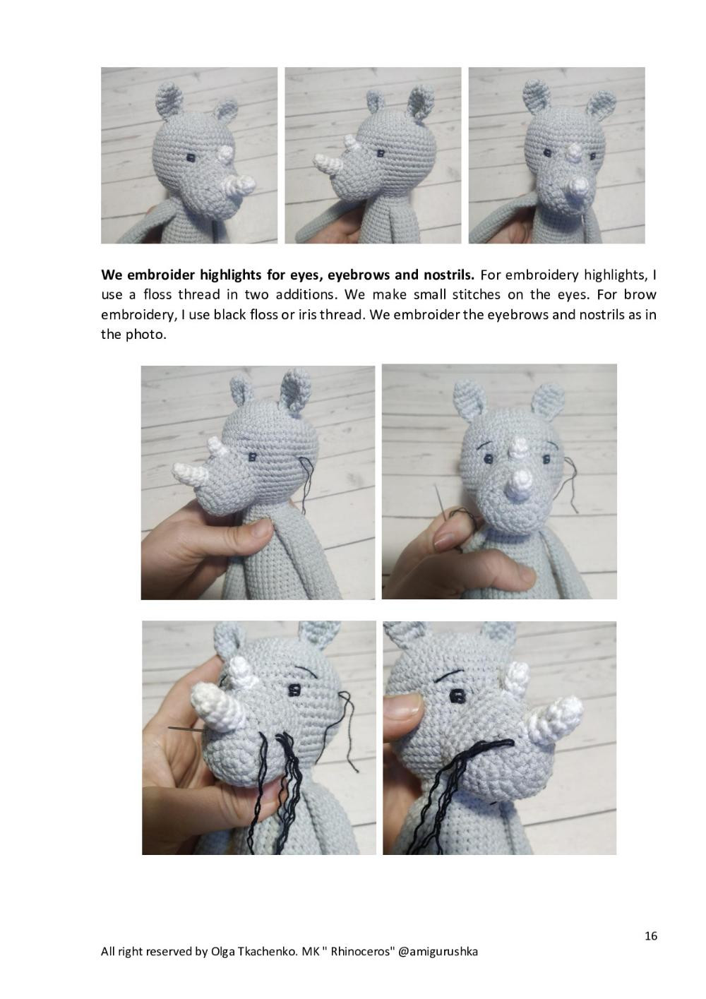 Amigurumi Toy «Rhinoceros» Master class – Crochet toy (с) 2020