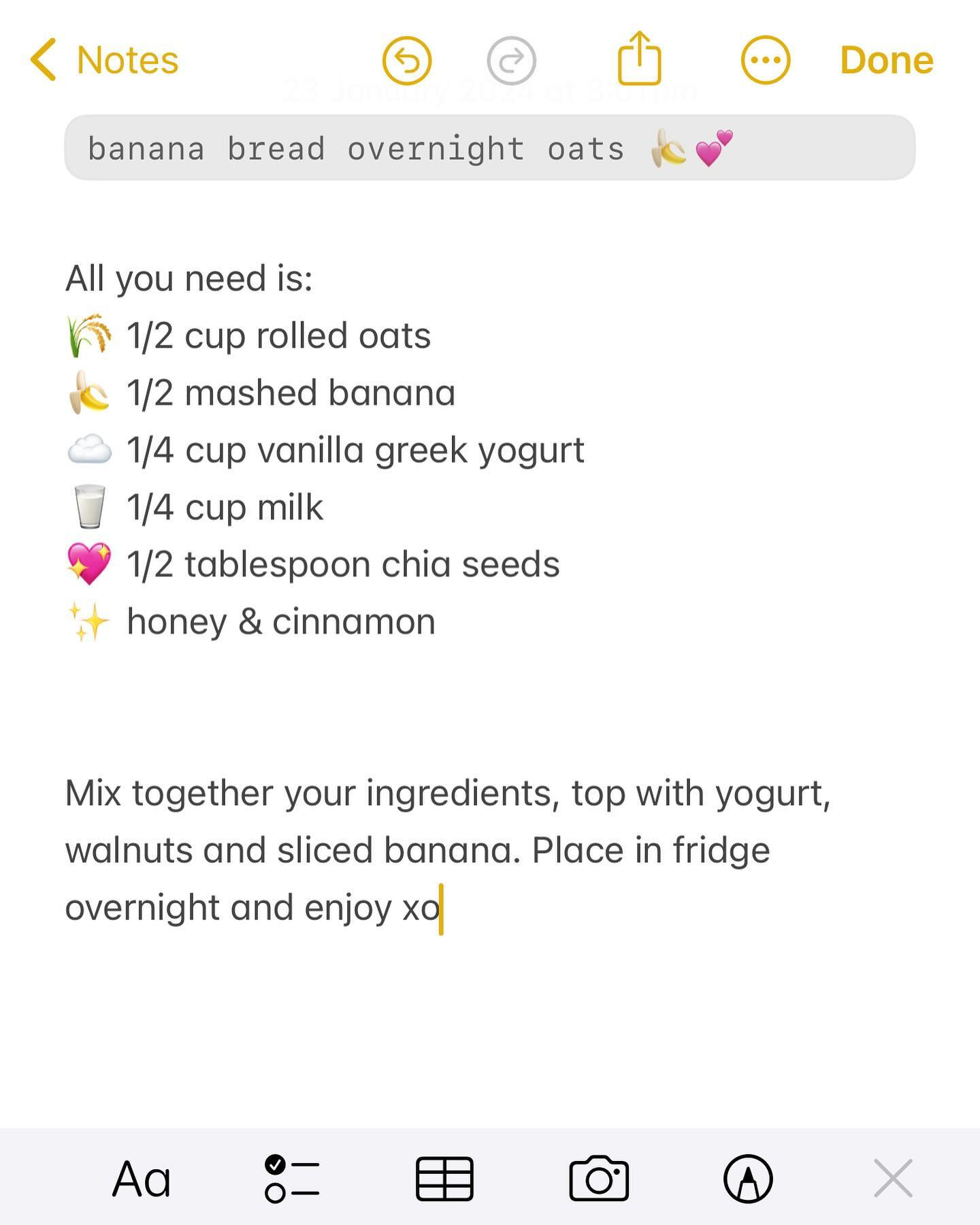 Banana bread overnight oats 🍌