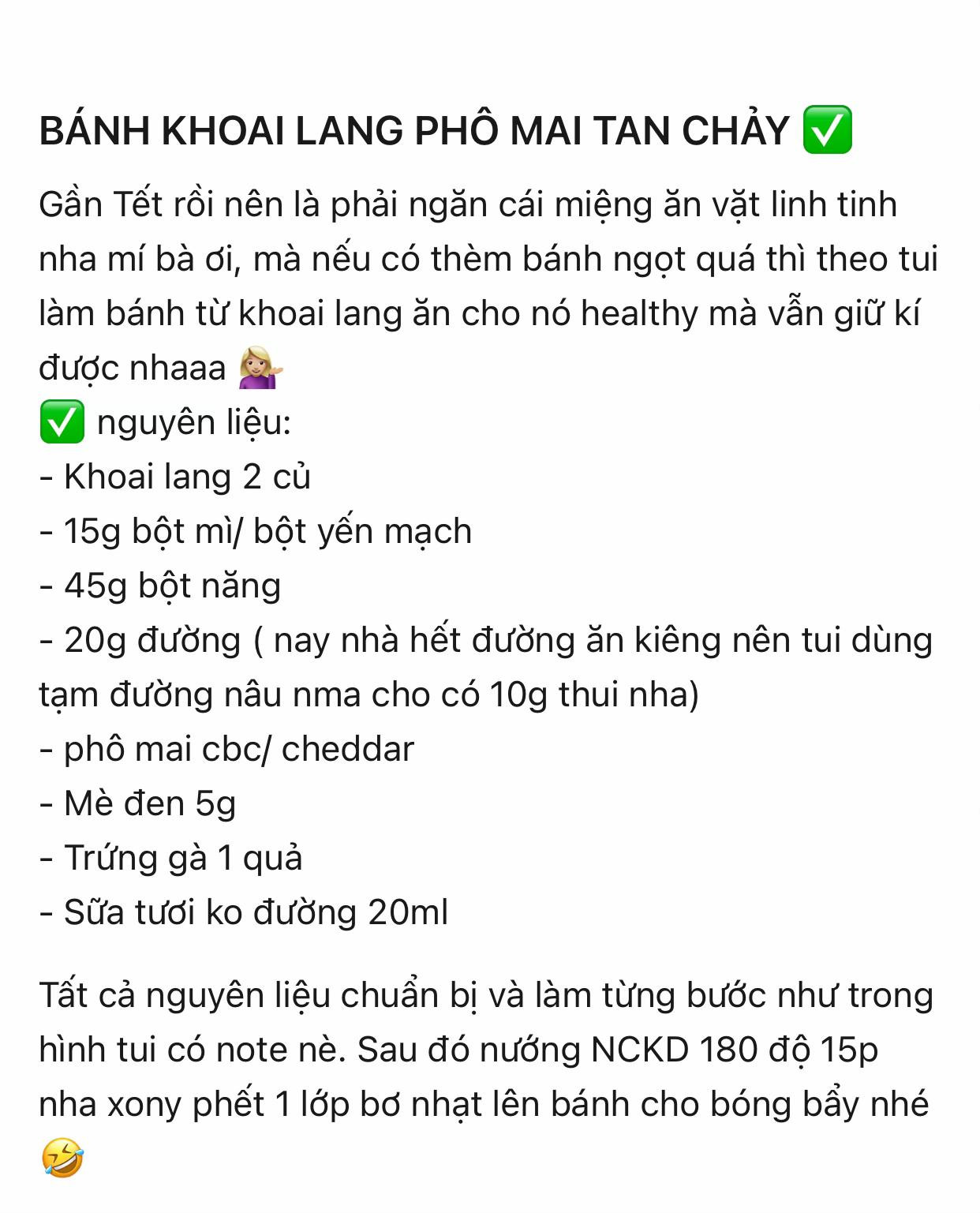 bánh khoai lang phô mai tan chảy