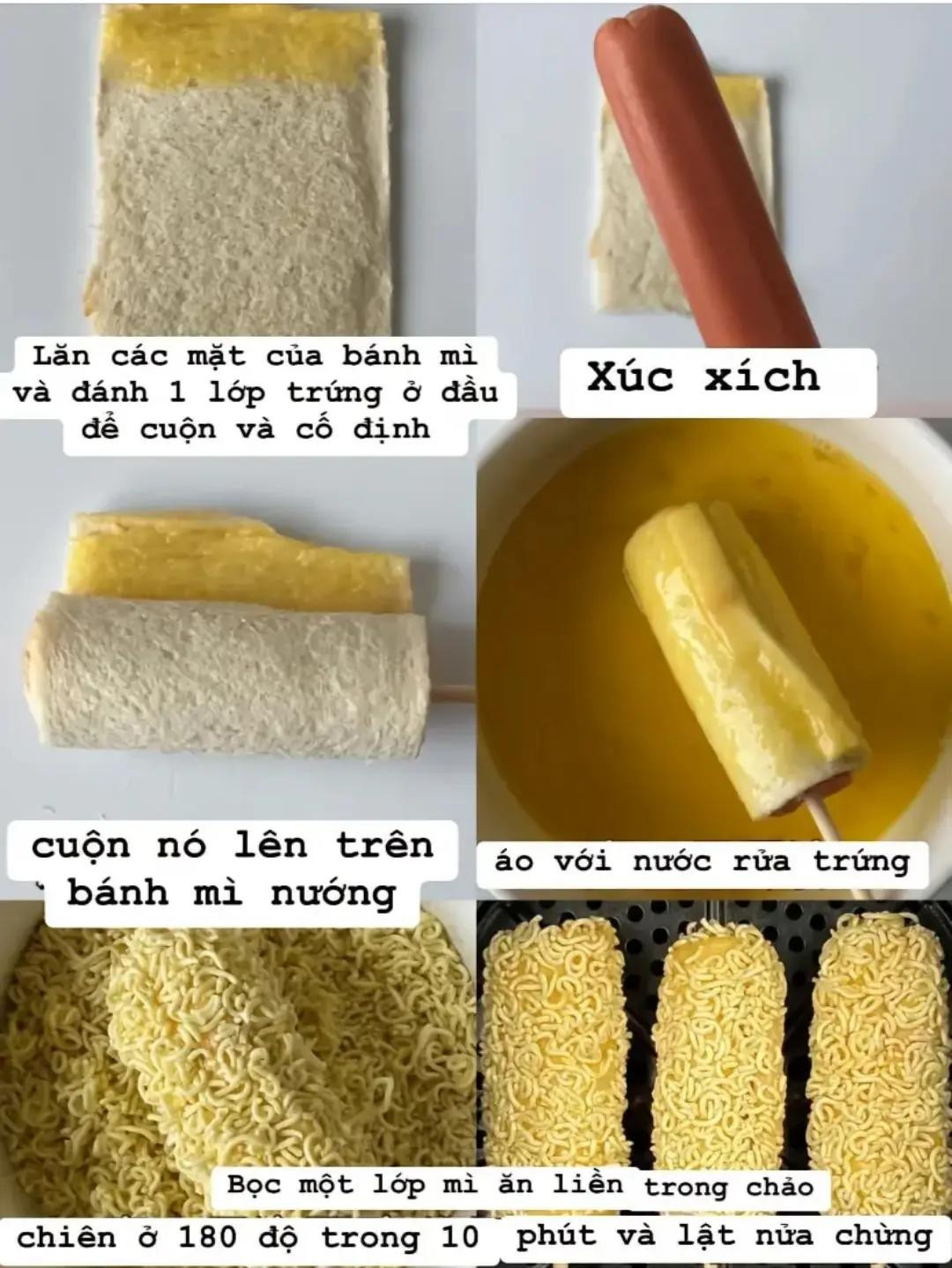 Bánh mì nướng cuộn xúc xích ngon mà lại dễ làm