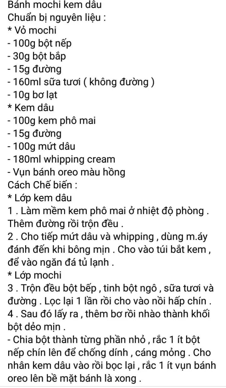 bánh mochi socola, bánh mochi kem trà xanh, bánh mochi chà bông, bánh mochi kem dâu, bánh mochi kem bạc hà, bánh mochi kem oreo