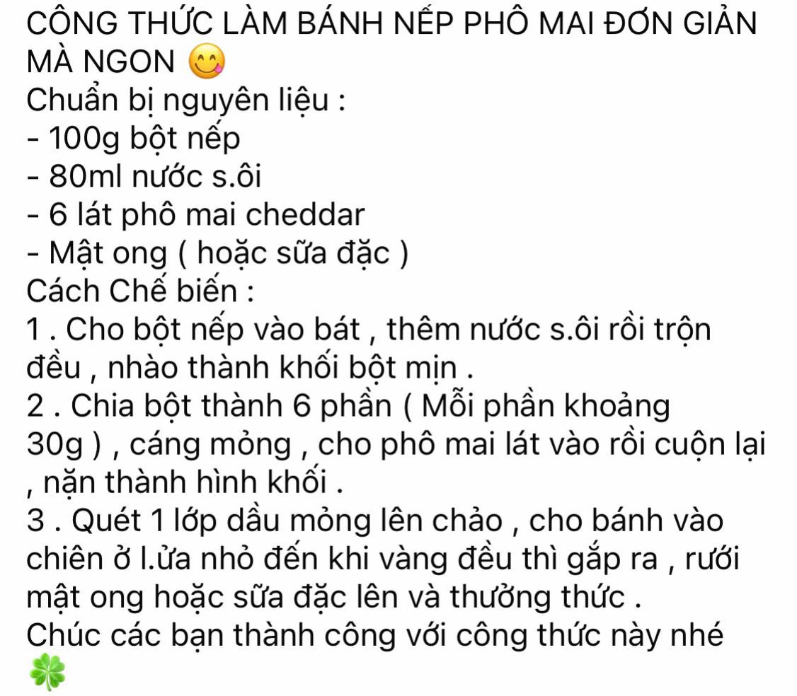 bánh nếp phô mai tan chảy cực ngon