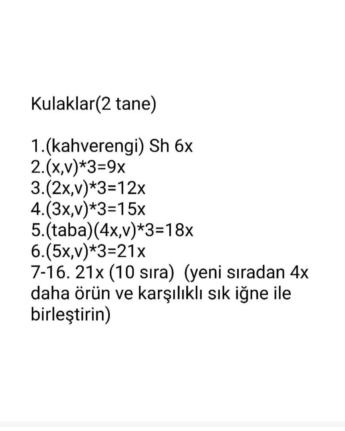 Beyaz ağızlı kızıl tilki için tığ işi modeli.