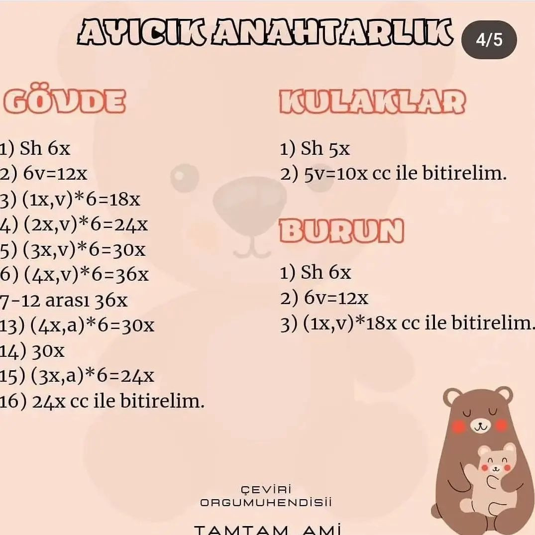 beyaz ayı anahtarlık tığ işi modeli